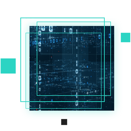 Flusso di dati digitali su sfondo scuro